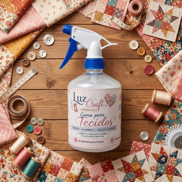 Goma para Tecidos – Patchwork e Costura Criativa - LuzCraft by Roberta Luz frasco de 500 ml