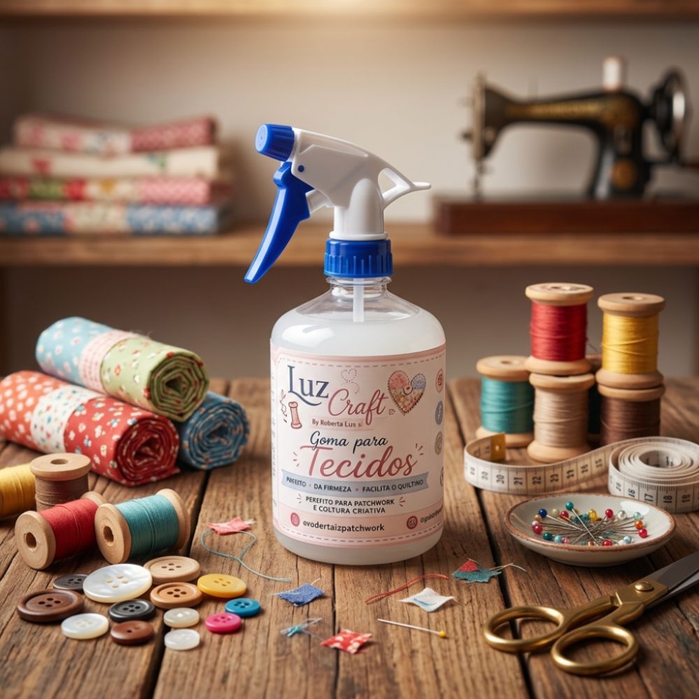 Goma para Tecidos – Patchwork e Costura Criativa - LuzCraft by Roberta Luz frasco de 500 ml