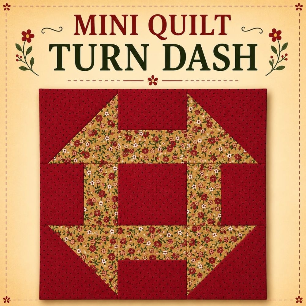 Kit de Tecidos para Mini Quilt Turn Dash 15X15cm