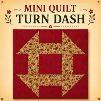 Kit de Tecidos para Mini Quilt Turn Dash 15X15cm