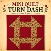 Mini Quilt em PDF do Bloco Turn Dash 15X15cm com Papel Base
